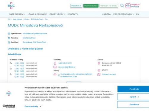 Rehabilitační ambulance - MUDr. Miroslava Reitspiesová