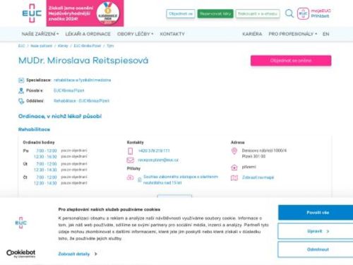 Rehabilitační ambulance - MUDr. Miroslava Reitspiesová
