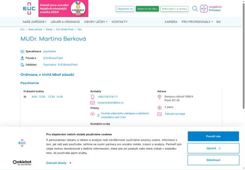 Zobrazit webové stránky Psychiatrická ambulance - MUDr. Martina Berková