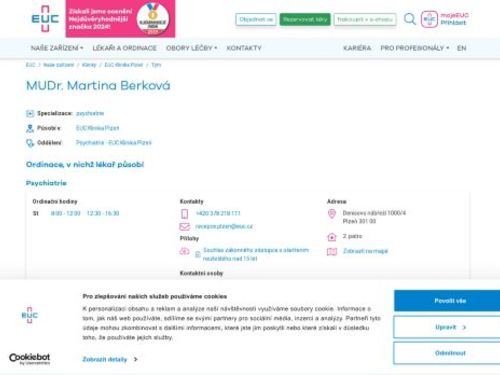 Psychiatrická ambulance - MUDr. Martina Berková