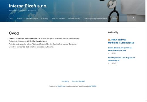 Zobrazit webové stránky Interní a endokrinologická ambulance - MUDr. Martina Wirthová