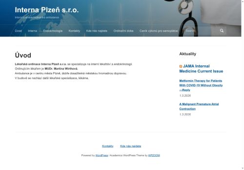 Zobrazit webové stránky Interní a endokrinologická ambulance - MUDr. Martina Wirthová