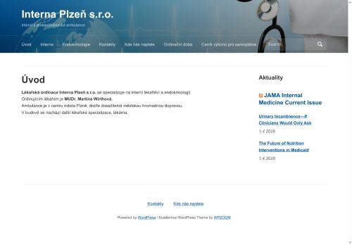 Zobrazit webové stránky Interní a endokrinologická ambulance - MUDr. Martina Wirthová