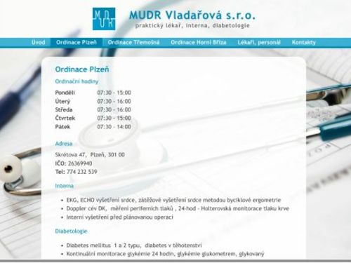 Praktický lékař pro dospělé, interní a diabetologická ambulance MUDR Vladařová s.r.o.