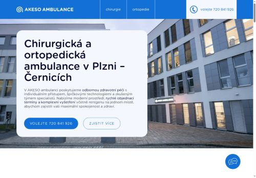 Zobrazit webové stránky AKESO Ortopedická ambulance Plzeň - MUDr. Ludvík Lukáš, MUDr. Marek Reichl, MUDr. Petr Skala