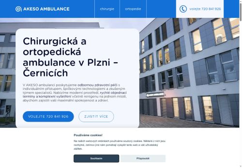 Zobrazit webové stránky AKESO Ortopedická ambulance Plzeň - MUDr. Ludvík Lukáš, MUDr. Marek Reichl, MUDr. Petr Skala