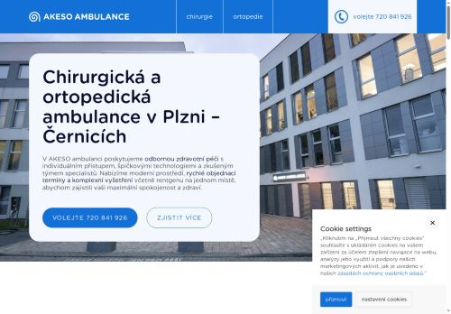 Zobrazit webové stránky AKESO Ortopedická ambulance Plzeň - MUDr. Ludvík Lukáš, MUDr. Marek Reichl, MUDr. Petr Skala