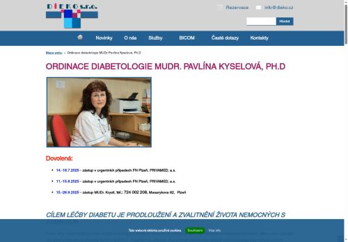 Zobrazit webové stránky Diabetologická ambulance DIEKO s.r.o. - MUDr. Pavlína Kyselová, Ph.D.