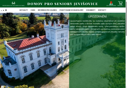 Webové stránky Domov pro seniory Jevišovice, příspěvková organizace, Jevišovice