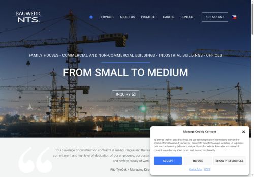 BAUWERK NTS s.r.o. nabízí práci na pozici Stavební dělníci v obci Praha