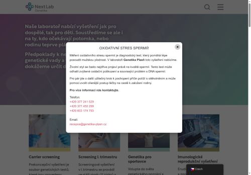 Zobrazit webové stránky Genetika Plzeň