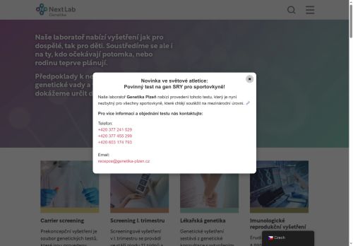 Zobrazit webové stránky Genetika Plzeň