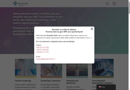 Zobrazit webové stránky Genetika Plzeň