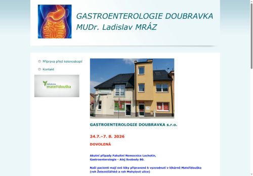 Zobrazit webové stránky Gastroenterologie Doubravka - MUDr. Ladislav Mráz, MUDr. Petr Zdeněk