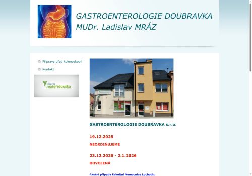 Zobrazit webové stránky Gastroenterologie Doubravka - MUDr. Ladislav Mráz, MUDr. Petr Zdeněk