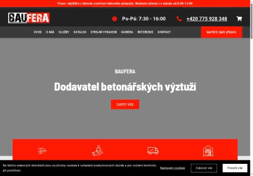 Webové stránky BAUFERA s.r.o., Praha