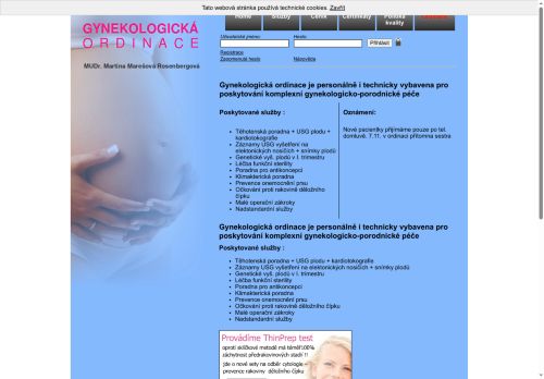 Zobrazit webové stránky Gynekologická ambulance - MUDr. Martina Marešová Rosenbergová