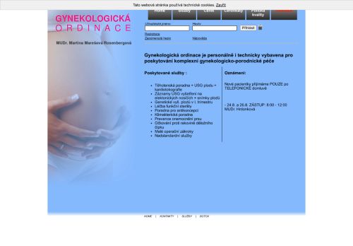 Zobrazit webové stránky Gynekologická ambulance - MUDr. Martina Marešová Rosenbergová