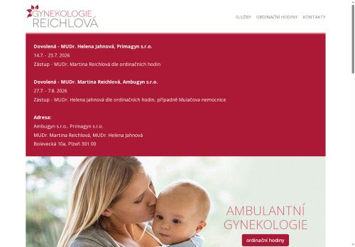 Zobrazit webové stránky Gynekologická ambulance Ambugyn s.r.o. - MUDr. Martina Reichlová