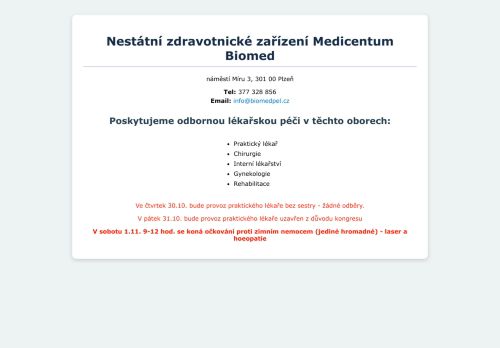 Zobrazit webové stránky Medicentrum Biomed s.r.o. - gynekologie