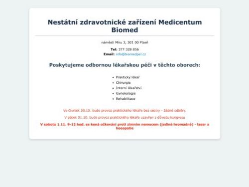 Medicentrum Biomed s.r.o. - rehabilitace