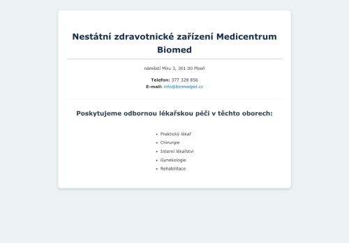 Zobrazit webové stránky Medicentrum Biomed s.r.o. - praktický lékař pro dospělé