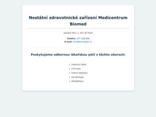 Medicentrum Biomed s.r.o. - rehabilitace