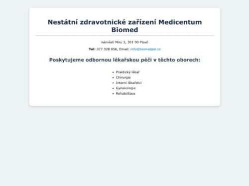 Medicentrum Biomed s.r.o. - rehabilitace