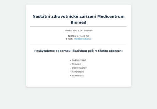 Zobrazit webové stránky Medicentrum Biomed s.r.o. - praktický lékař pro dospělé