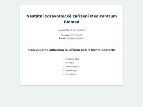 Medicentrum Biomed s.r.o. - rehabilitace