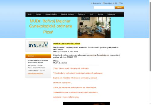 Zobrazit webové stránky Gynekologická ambulance - MUDr. Bořivoj Mejchar