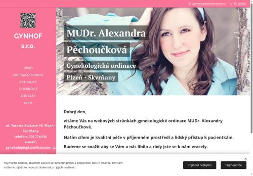 Zobrazit webové stránky Gynekologická ambulance GYNHOF s.r.o. - MUDr. Alexandra Pěchoučková