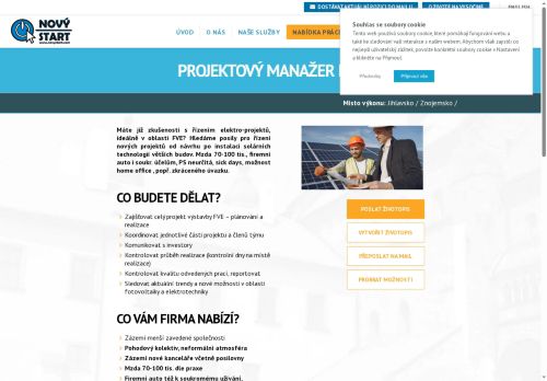 Webové stránky NOVÝ START, personální agentura s.r.o., Jihlava