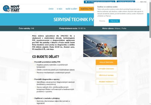 Webové stránky NOVÝ START, personální agentura s.r.o., Jihlava