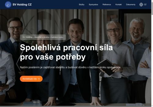 Webové stránky SV Holding CZ s.r.o., Brno