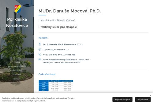 Zobrazit webové stránky Praktický lékař pro dospělé - VENIA LÉKAŘ s.r.o. - MUDr. Danuše Mocová, Ph.D.