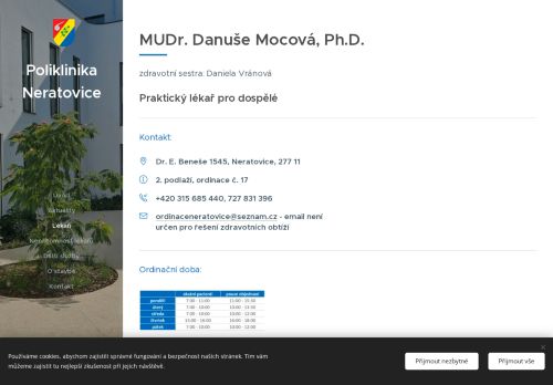Zobrazit webové stránky Praktický lékař pro dospělé - VENIA LÉKAŘ s.r.o. - MUDr. Danuše Mocová, Ph.D.