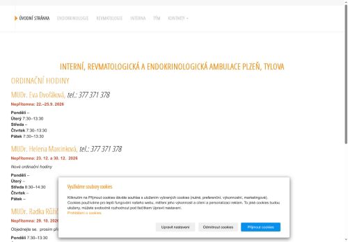 Zobrazit webové stránky Interní a revmatologická ambulance Fotoric s.r.o. - MUDr. Radka Růžičková