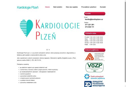 Zobrazit webové stránky Kardiologie Plzeň - MUDr. Pavel Boček, MUDr. Jaroslav Kropáček, MUDr. Pavel Plecháč, MUDr. Věra Müllerová