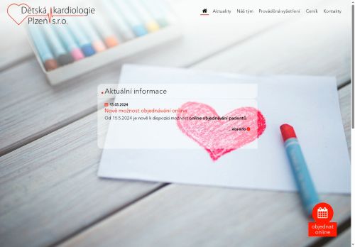 Zobrazit webové stránky Dětská kardiologie Plzeň s.r.o. - MUDr. Petr Jehlička Ph.D., MUDr. Ivana Rušavá