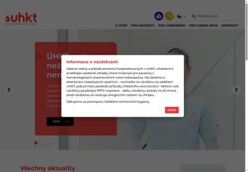 Webové stránky Ústav hematologie a krevní transfuze Praha, Praha
