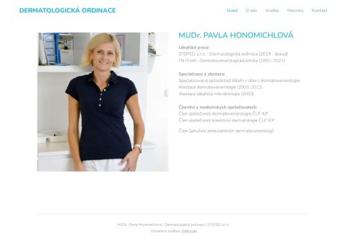 Zobrazit webové stránky Kožní ordinace - MUDr. Pavla Honomichlová