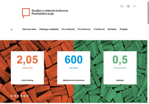 Webové stránky Studijní a vědecká knihovna Plzeňského kraje, příspěvková organizace, Plzeň