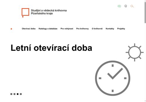 Webové stránky Studijní a vědecká knihovna Plzeňského kraje, příspěvková organizace, Plzeň