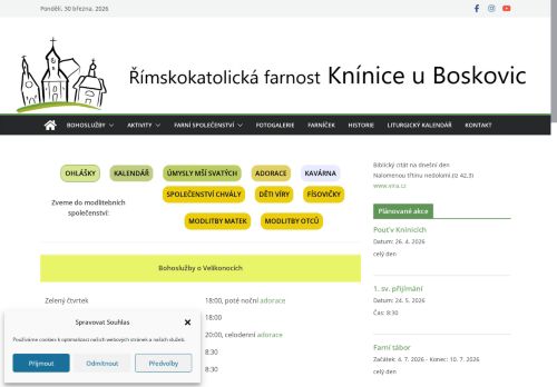 Zobrazit webové stránky Římskokatolická farnost Knínice u Boskovic
