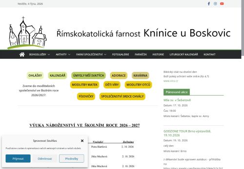 Zobrazit webové stránky Římskokatolická farnost Knínice u Boskovic