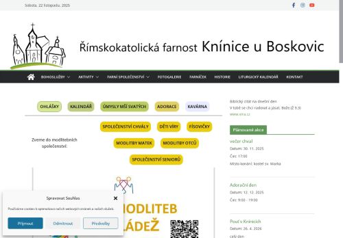 Zobrazit webové stránky Římskokatolická farnost Knínice u Boskovic