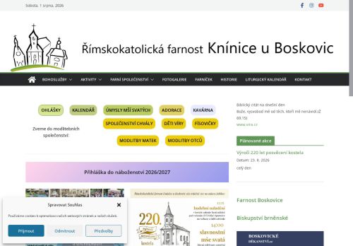Zobrazit webové stránky Římskokatolická farnost Knínice u Boskovic