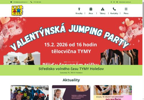 Webové stránky Středisko volného času, příspěvková organizace, Holešov