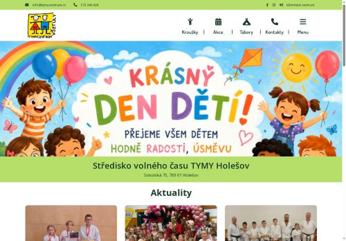 Webové stránky Středisko volného času, příspěvková organizace, Holešov
